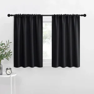 Short Curtains 36 inches Long, Black Out RV Bunk Panels, Thermal Insulating Drapes for Small Window (2 Panels, 42 inches Wide)