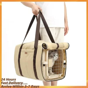 Polyester Travel Bag Breathable Mesh & Comfortable Strap Pet Tote