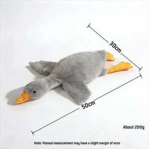 50cm Goose Plush Toy Soft Stuffed Pillow Cats Dogs Relax Pet Companion Anxiety-Relieving Dog Buddy Energy Release Gift for Pets